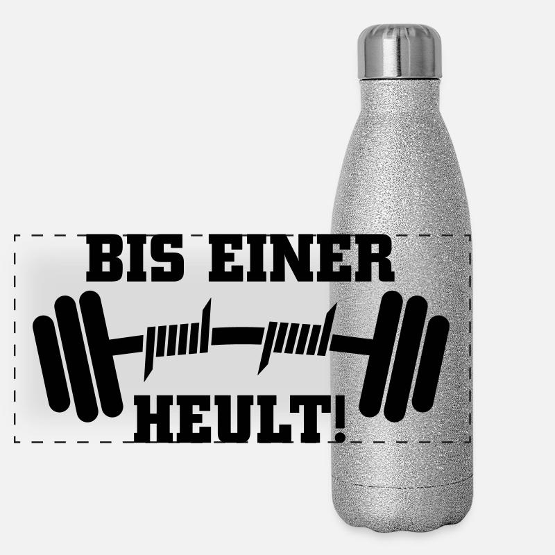 Bis einer heult Hantel Panorama Glitzer Isolierflasche 500 ml