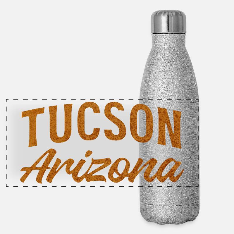 Écriture rustique de Tucson, Arizona Gourde isotherme panoramique pailletée 500 ml
