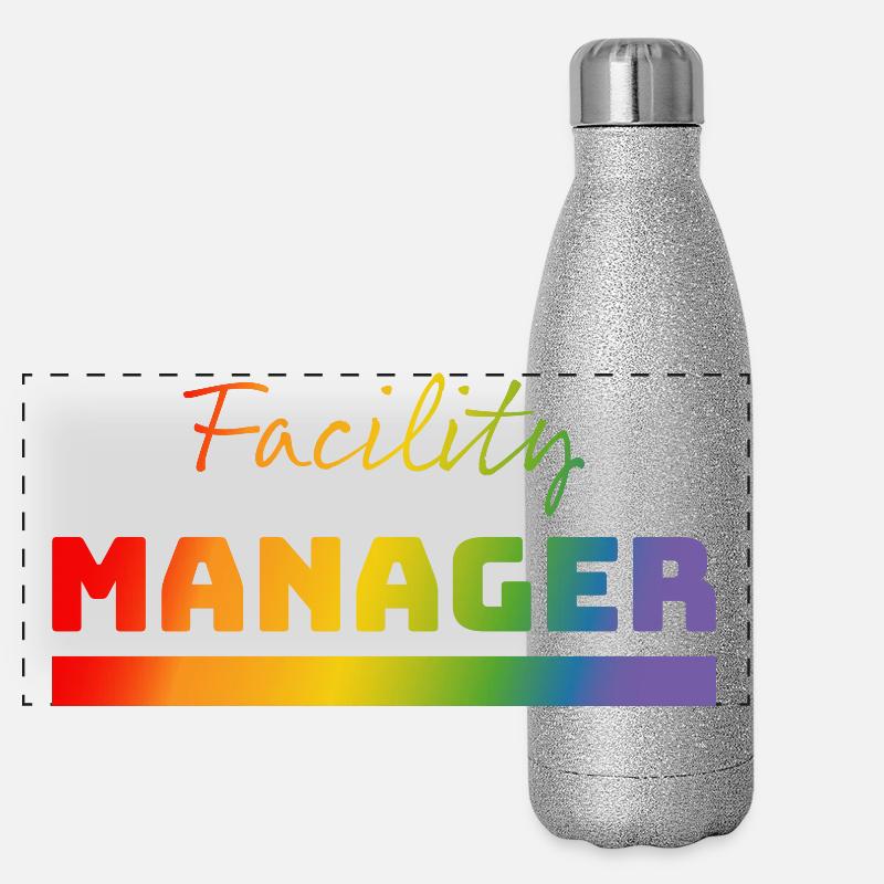 Tshirt Facility Manager rainbow Panorama Glitzer Isolierflasche 500 ml