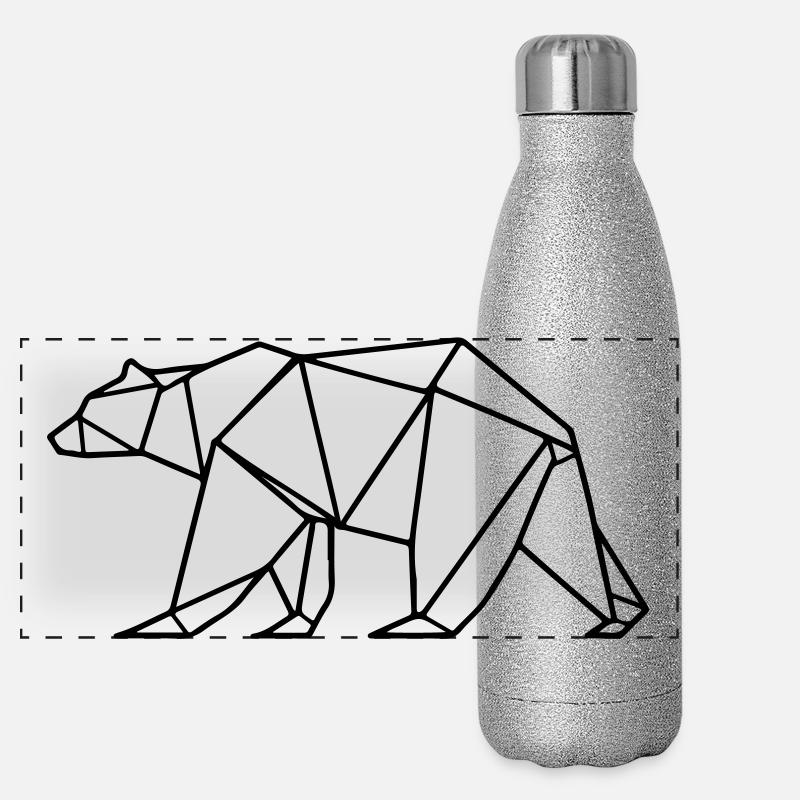 Bär Grizzly Polar Bär Polygon Panorama Glitzer Isolierflasche 500 ml