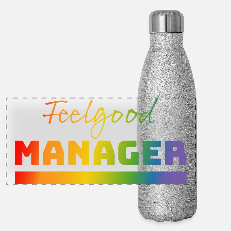 Tshirt Feelgood Manager rainbow Panorama Glitzer Isolierflasche 500 ml