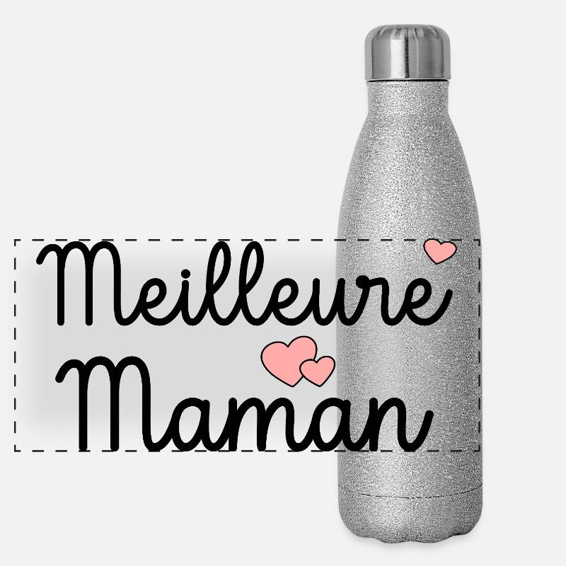Meilleure Maman Gourde isotherme panoramique pailletée 500 ml