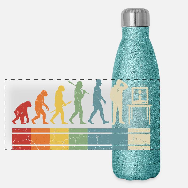 3D Druck Evolution – Vintage Maker Design Panorama Glitzer Isolierflasche 500 ml
