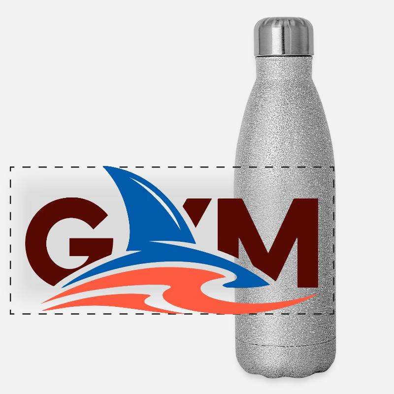 Wave Crest Gym-Logo Panorama Glitzer Isolierflasche 500 ml