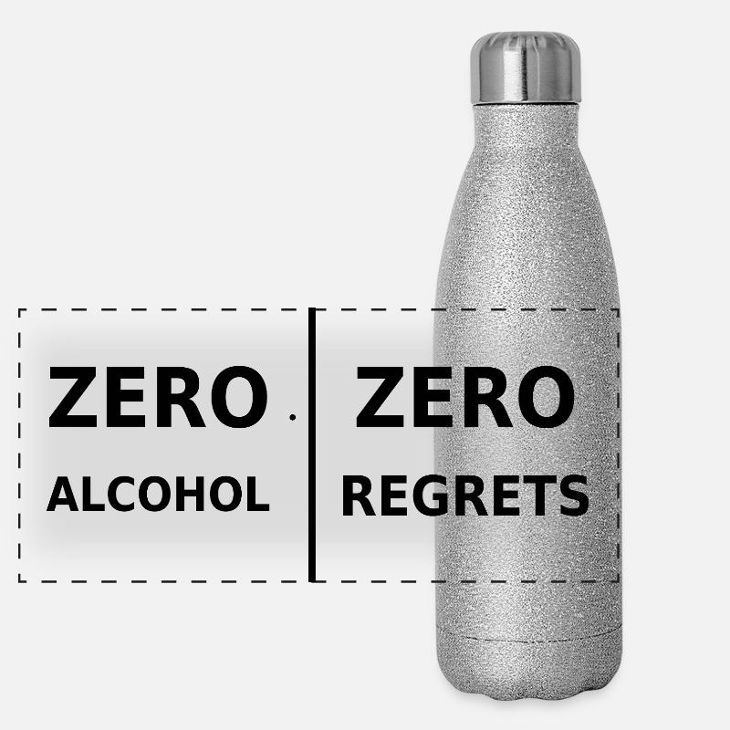 Zero Alcohol, Zero Regrets Panoramic Glitter Thermal Bottle 500 ml