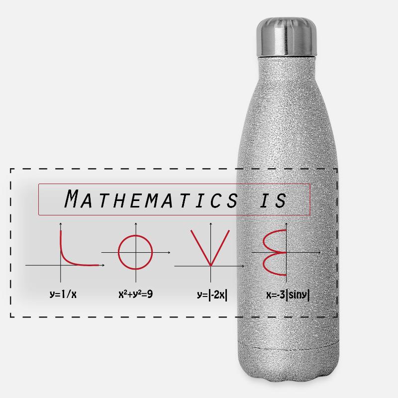 Mathematics Mathematics Love Algebra Geometry Panoramic Glitter Thermal Bottle 500 ml