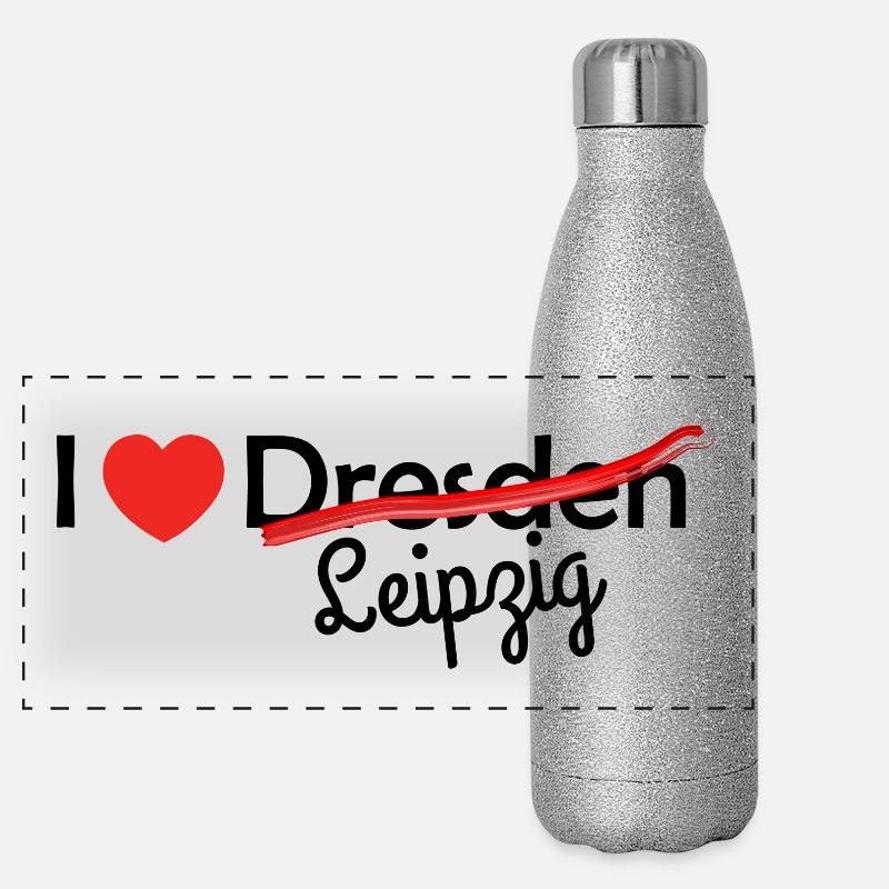 Leipzig! Panorama Glitzer Isolierflasche 500 ml