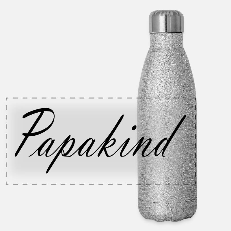Papakind Sohn Tochter Baby Kind Geburtstag Panorama Glitzer Isolierflasche 500 ml