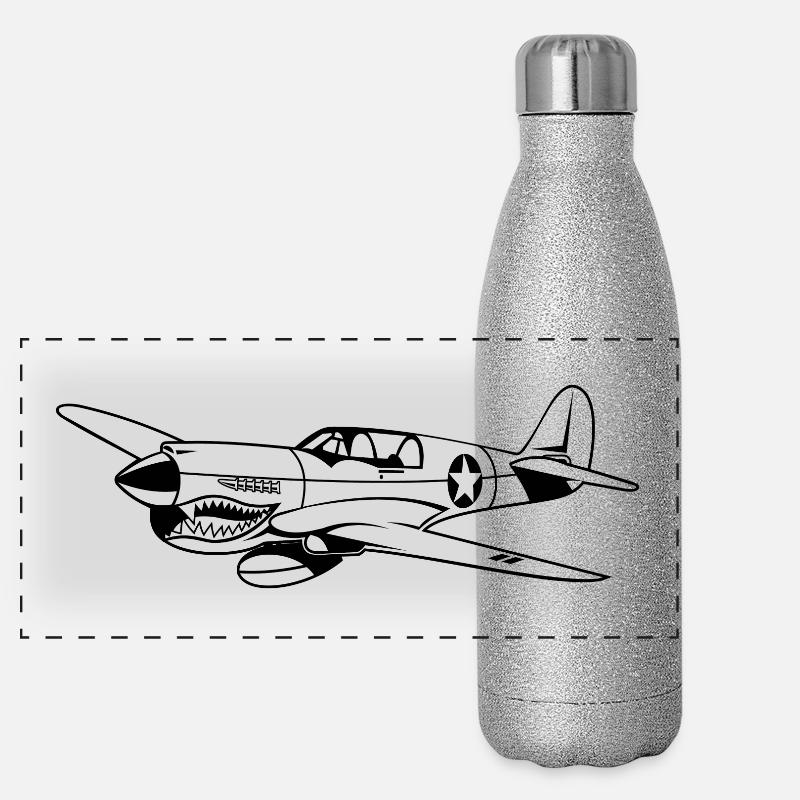 Fighter / pilote de chasse Warhawk 02_schwarz Gourde isotherme panoramique pailletée 500 ml