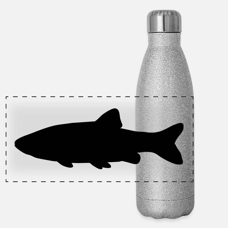 Chiot de silhouette de poisson Gourde isotherme panoramique pailletée 500 ml