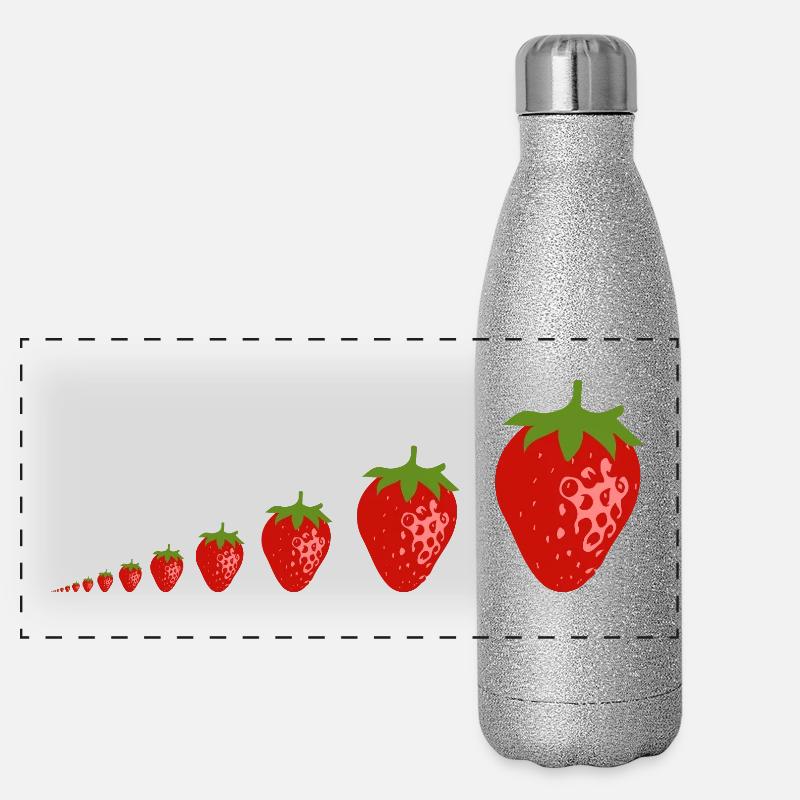 Erdbeeren Panorama Glitzer Isolierflasche 500 ml