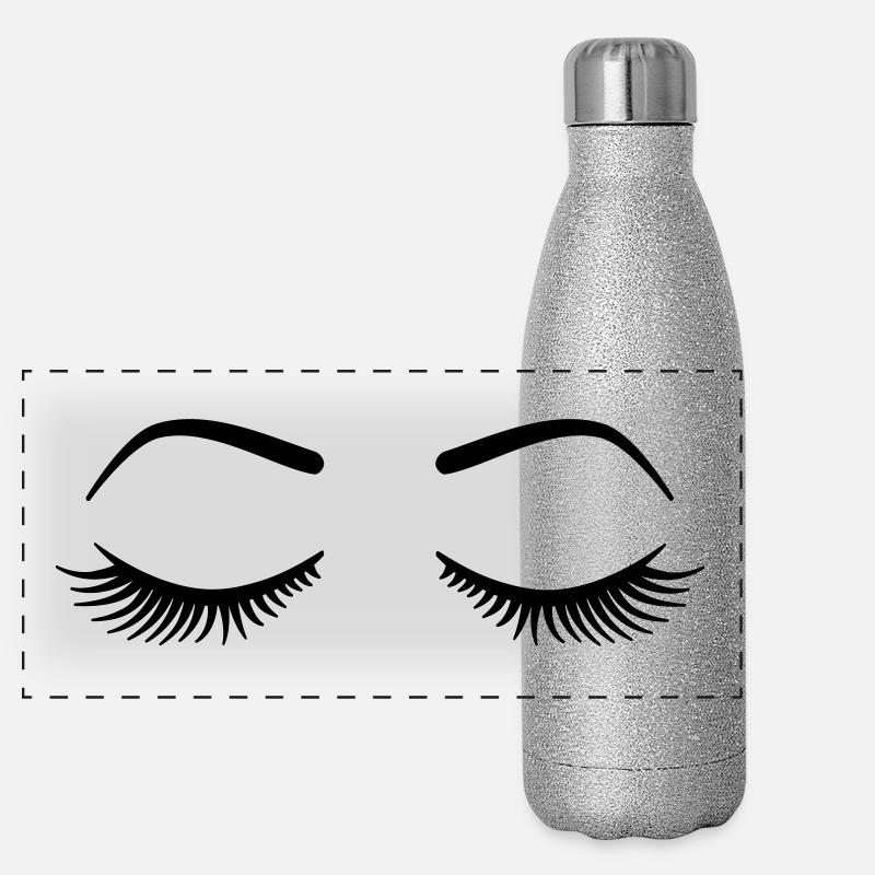 Wimpern Panorama Glitzer Isolierflasche 500 ml
