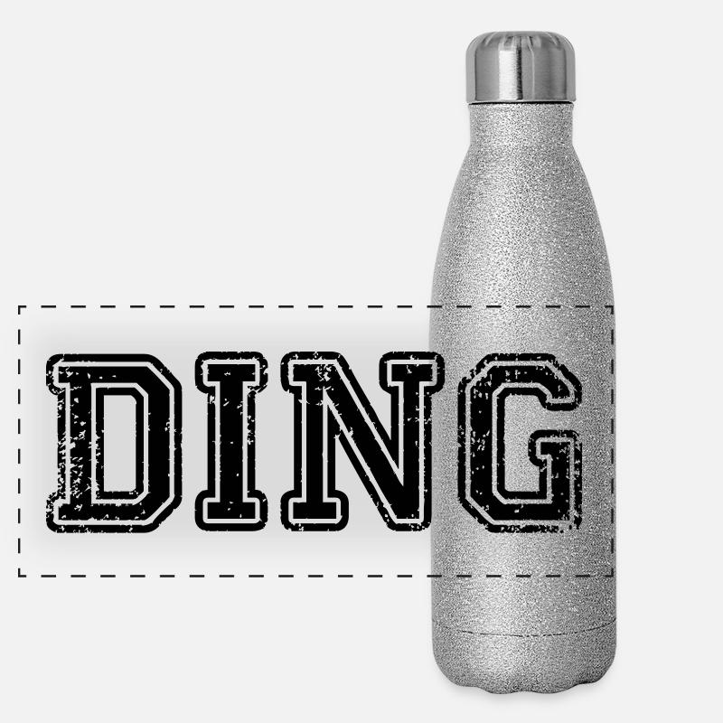 Paardesign Pärchen Ding Dong Hochzeit Geschenk Panorama Glitzer Isolierflasche 500 ml