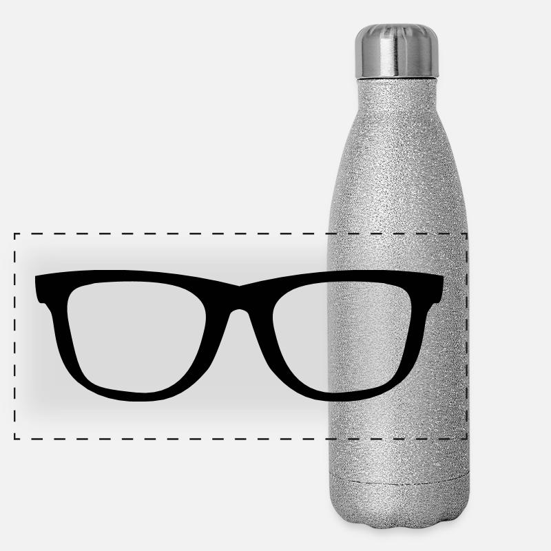 brille Panorama Glitzer Isolierflasche 500 ml