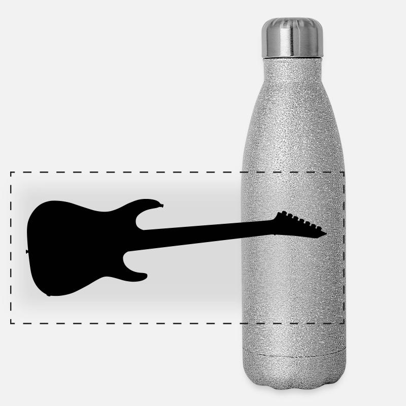 Guitare noire Gourde isotherme panoramique pailletée 500 ml