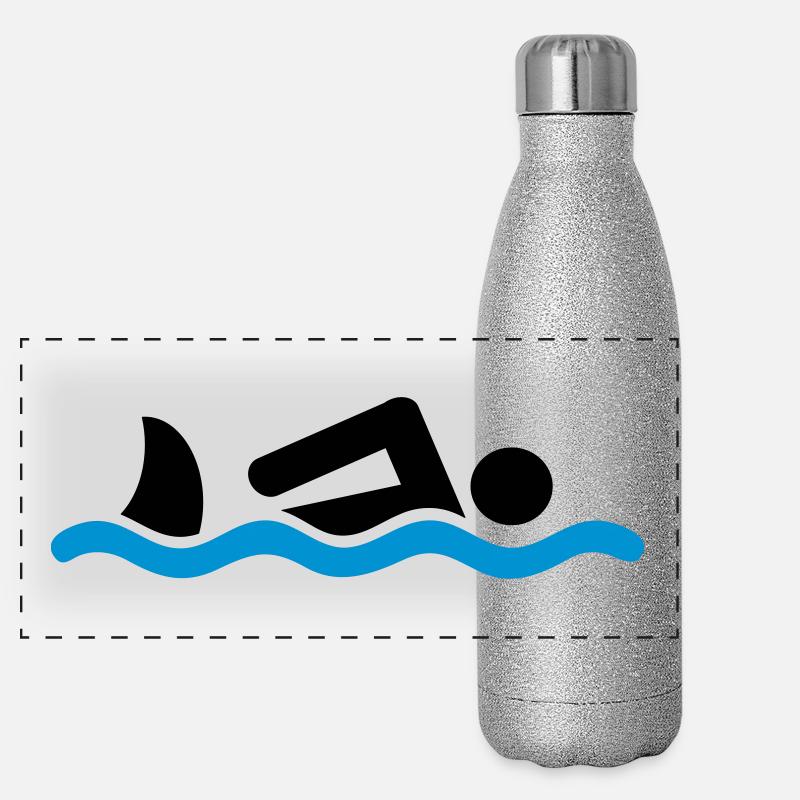 nager avec le requin Gourde isotherme panoramique pailletée 500 ml