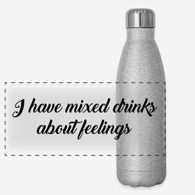mixed drinks text Panoramic Glitter Thermal Bottle 500 ml