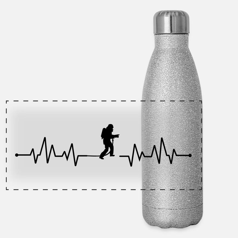 pompier rythme cardiaque Gourde isotherme panoramique pailletée 500 ml