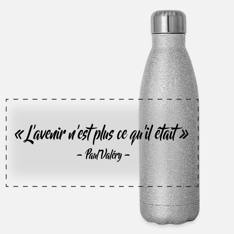 Die Zukunft ist nicht, was es war - Panorama Glitzer Isolierflasche 500 ml - Silber Glitzer