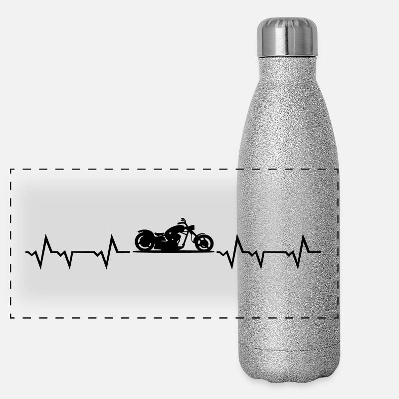 Motorrad Chopper Panorama Glitzer Isolierflasche 500 ml