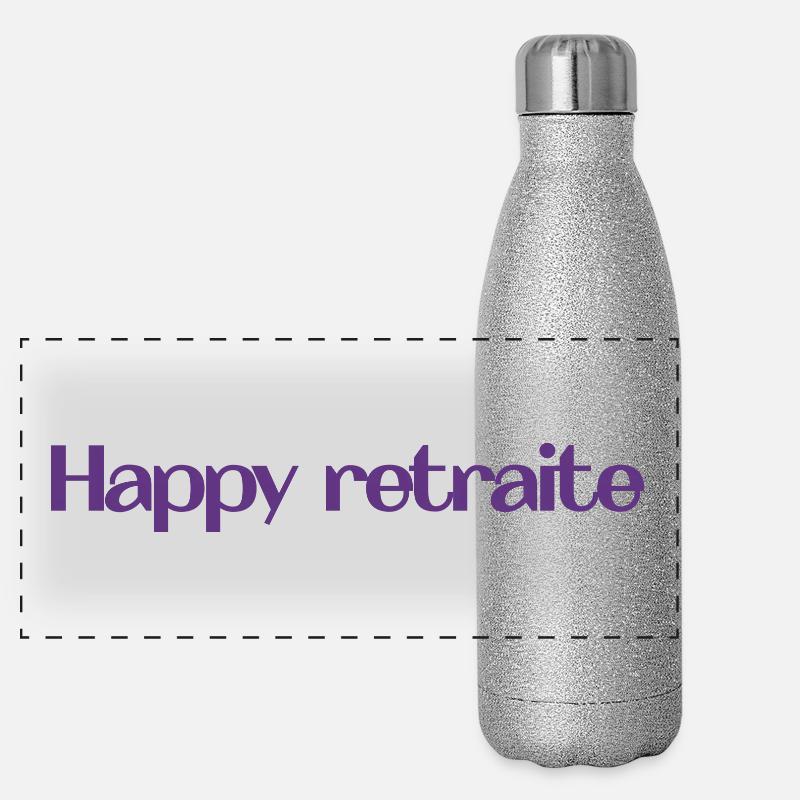 RETRAITE. RETRAITE. RETRAITEE. SENIOR. MAMIE. PAPY Gourde isotherme panoramique pailletée 500 ml
