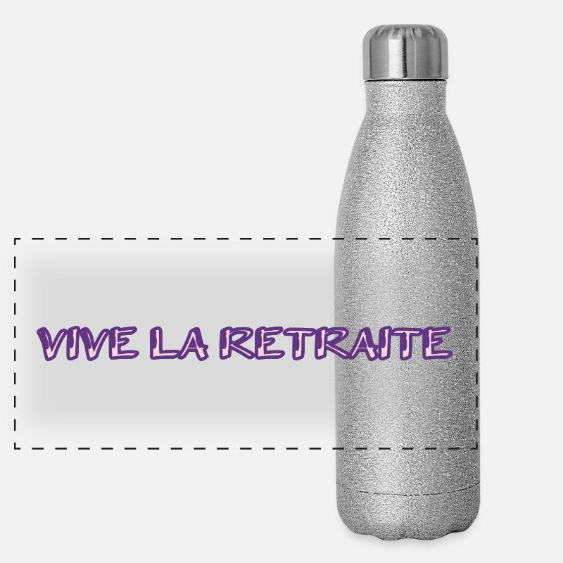 RETRAITE. RETRAITE. RETRAITEE. SENIOR. MAMIE. PAPY Gourde isotherme panoramique pailletée 500 ml