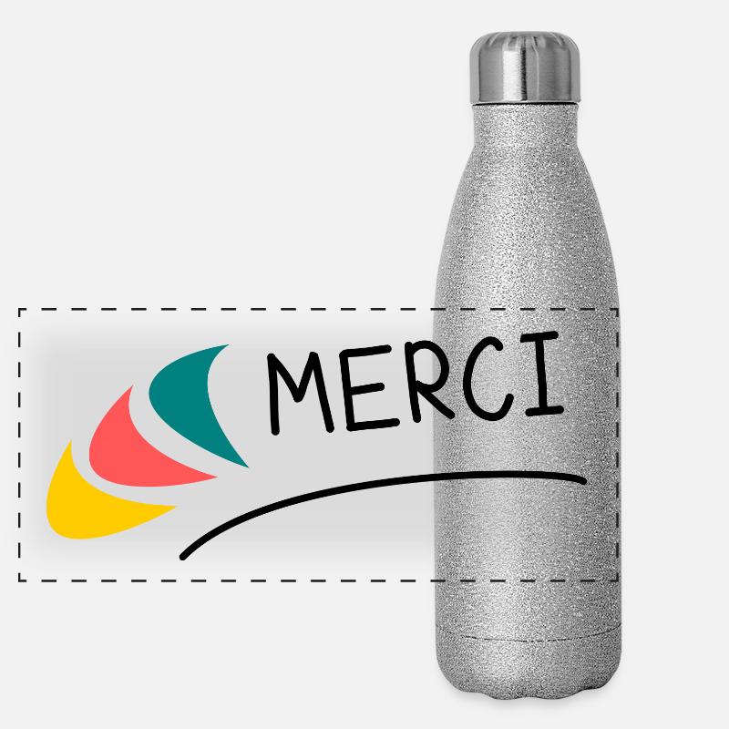 MERCI. MAÎTRESSE. MAÎTRE Gourde isotherme panoramique pailletée 500 ml