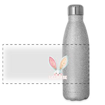 Name Lilli Rabbit Lillihase Pet Name - Panoramic Glitter Thermal Bottle 500 ml - silver glitter - Front