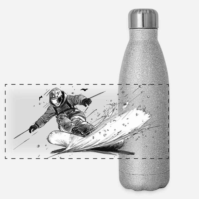 snowboard Panoramic Glitter Thermal Bottle 500 ml