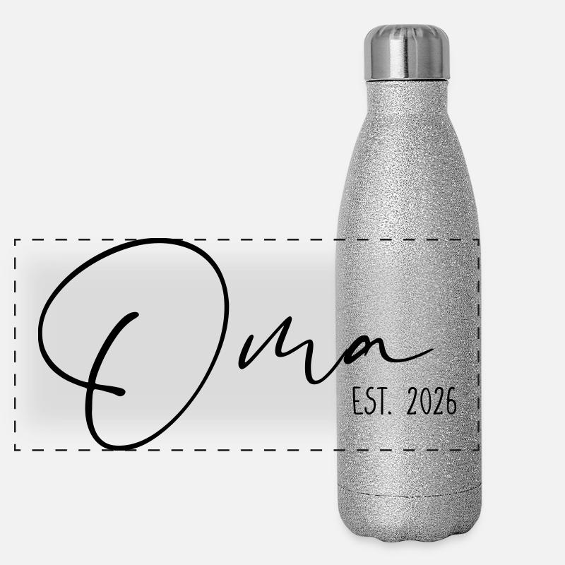 Oma est. 2026 Panorama Glitzer Isolierflasche 500 ml