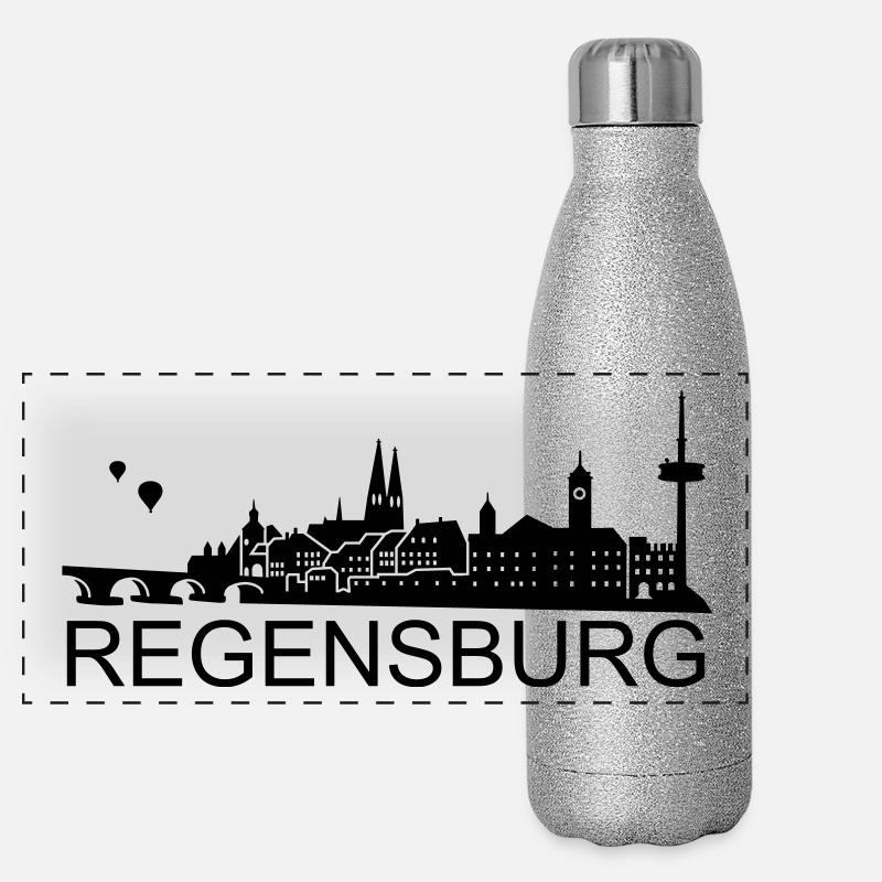 Regensburg Skyline Gourde isotherme panoramique pailletée 500 ml