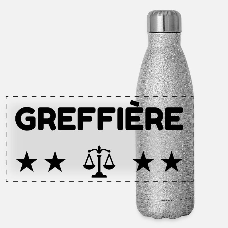 greffier / greffe / tribunal / justice / juge Gourde isotherme panoramique pailletée 500 ml