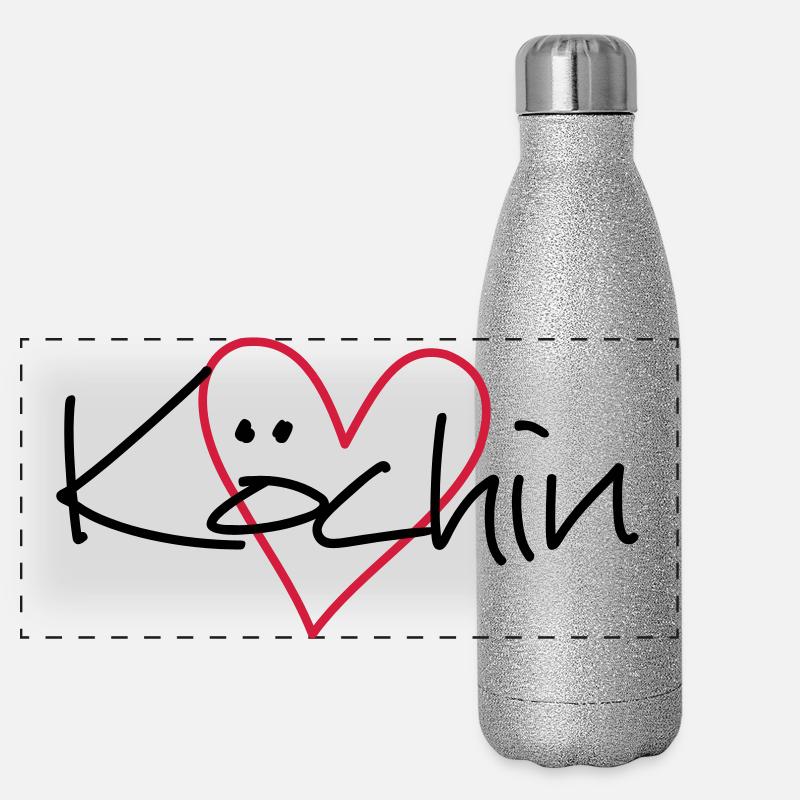 Cook heart hobby chef kitchen gift idea Panoramic Glitter Thermal Bottle 500 ml