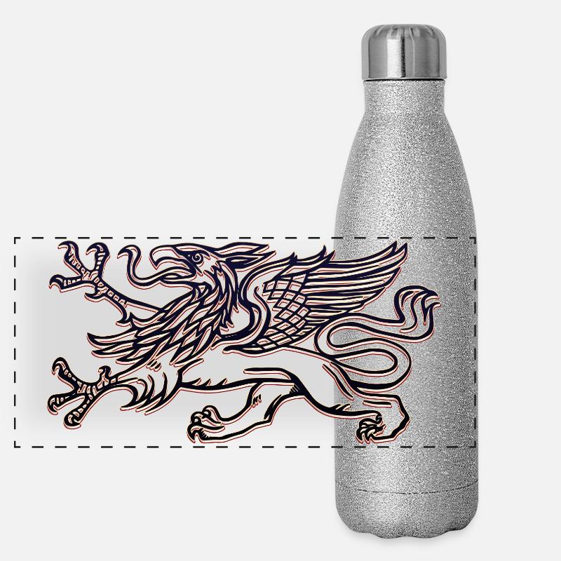 Rostocks Greif in 3D Panorama Glitzer Isolierflasche 500 ml