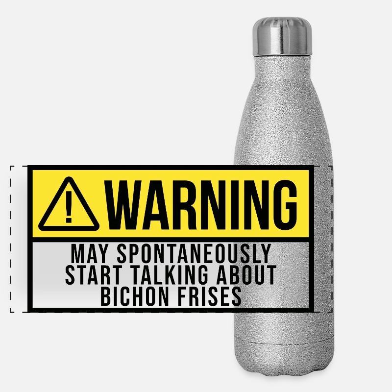 Bichon Frisé Panorama Glitzer Isolierflasche 500 ml