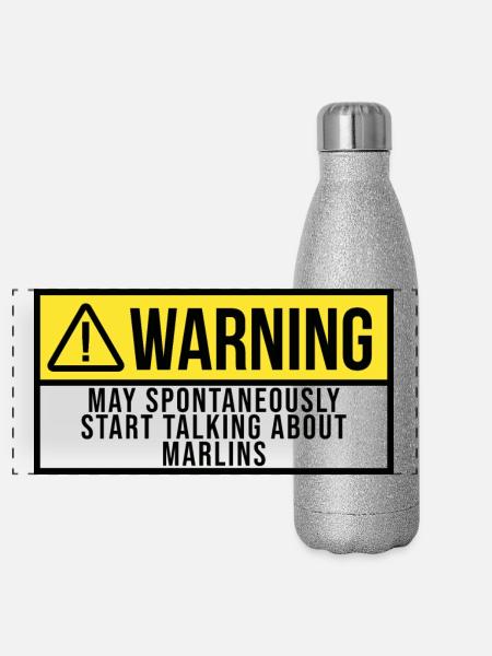 Marlin Marlin Marlin - Panorama Glitzer Isolierflasche 500 ml - Silber Glitzer