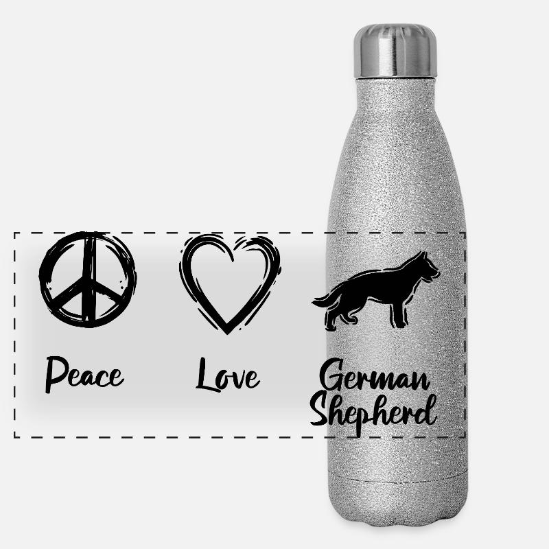 Deutscher Schäferhund Liebhaber Panorama Glitzer Isolierflasche 500 ml
