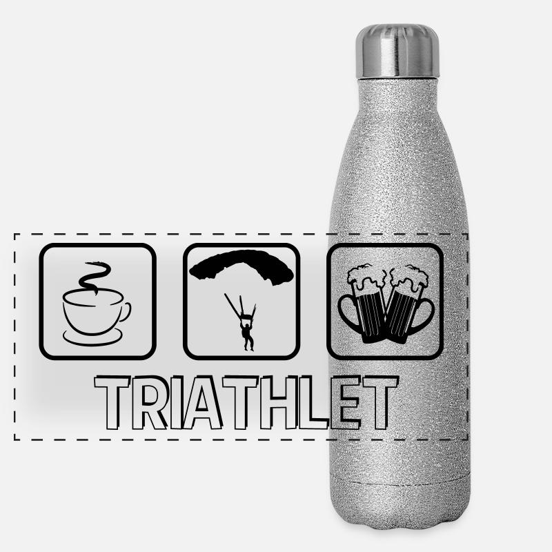 Triathlet Paragliding Panorama Glitzer Isolierflasche 500 ml