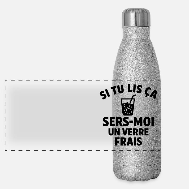Humour Phrase Détente Fun Si tu lis ça Gourde isotherme panoramique pailletée 500 ml