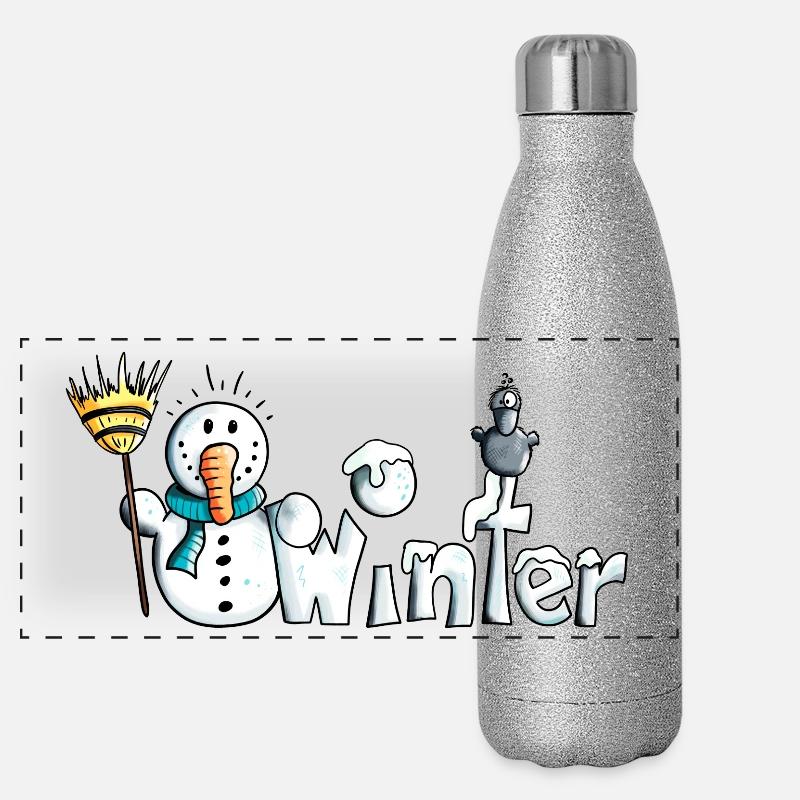 Happy Winter Panoramic Glitter Thermal Bottle 500 ml