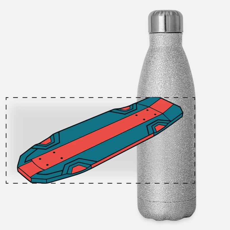 Cool Skateboard Deck Streetwear Panoramic Glitter Thermal Bottle 500 ml