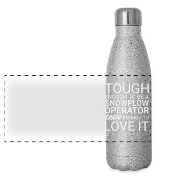 Opérateur de chasse-neige Crazy Snowplow Driver - Gourde isotherme panoramique pailletée 500 ml - paillettes argentées - Devant