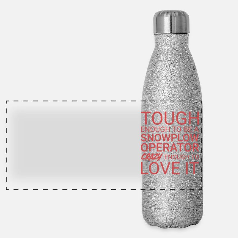 Snowplow Operator Crazy Panoramic Glitter Thermal Bottle 500 ml