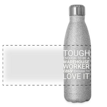 Magasinier fou - Gourde isotherme panoramique pailletée 500 ml - paillettes argentées - Devant
