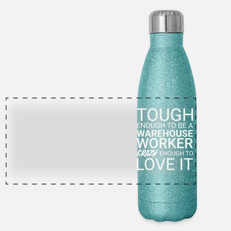 Warehouse Worker Crazy Panorama Glitzer Isolierflasche 500 ml
