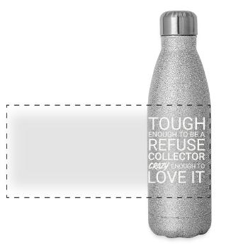 Refuse collector Crazy - Panoramic Glitter Thermal Bottle 500 ml - silver glitter - Front