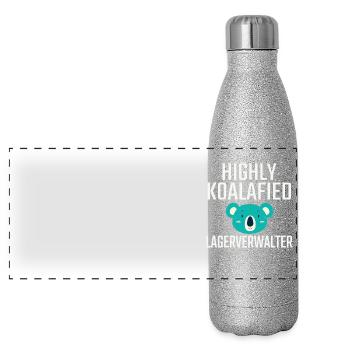 Storage Manager Koalafied - Panoramic Glitter Thermal Bottle 500 ml - silver glitter - Front