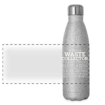 Collecteur de déchets à vélo - Gourde isotherme panoramique pailletée 500 ml - paillettes argentées - Devant