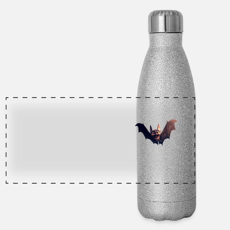 Bat Flying Fox Vampire Bat Cute Fledemice Panoramic Glitter Thermal Bottle 500 ml