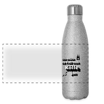 Cologne Kölner Veedel Kölsch Kölner Dom Kölle Lustig - Gourde isotherme panoramique pailletée 500 ml - paillettes argentées - Devant